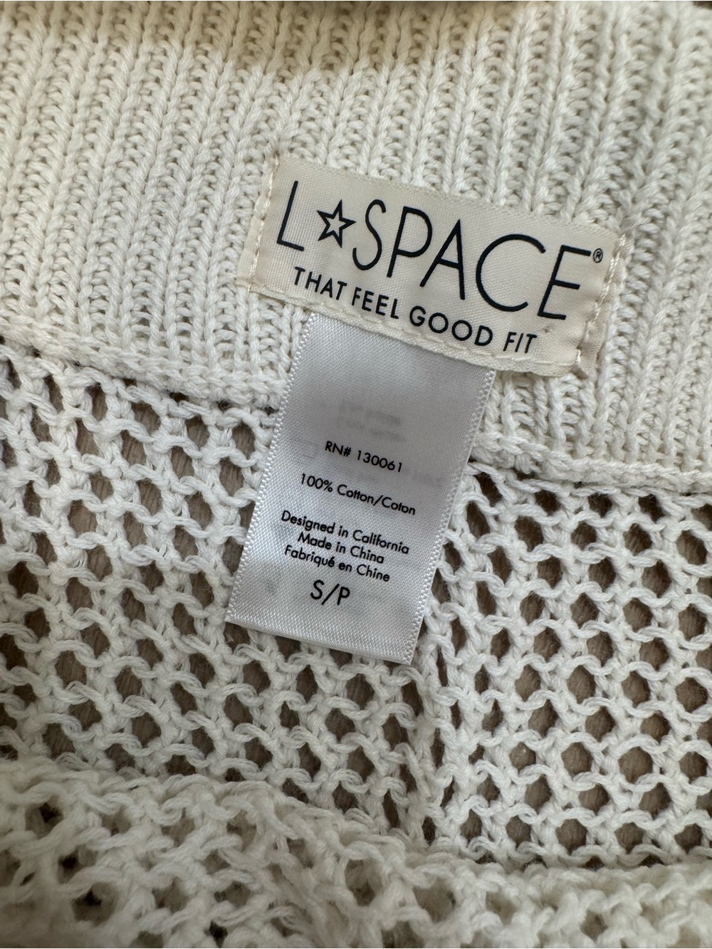 l*space Cream Crochet Two-Piece Set - Short Sleeve Top & Skirt - Picture 3 of 4